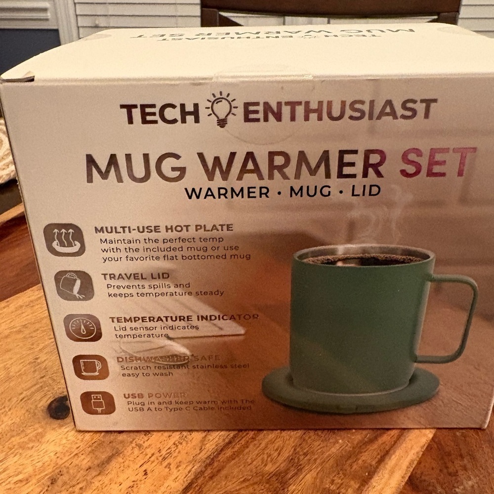 Tech Enthusiast Mug Warmer Set digital temperature reading NEW IN BOX - Picture 4 of 6